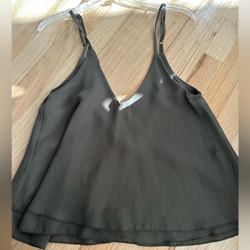 Tobi Olive Blouse tank with low back!